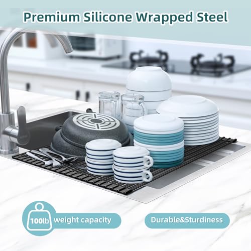 Sink Drying Rack (Black / 20.5"W x 16.1"L)