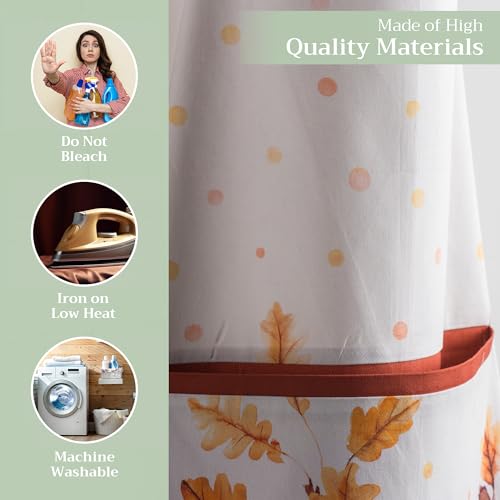 Aprons for women with Pocket 100% Cotton Pack of 1 (168 - Oak Leaves)