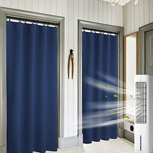 Blackout Curtains for Bedroom Living Dining Room 84 inches Long (Navy Blue / 42"W x 84"L (Pack of 2))