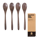 Black Walnut Wooden Spoons (4pcs Eating Spoons)