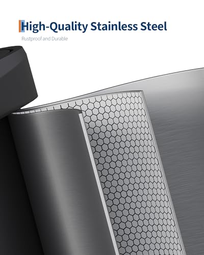 21 gal 80 L Stainless Steel Trash Can with Lid (Silver / 21.1 Gallons)
