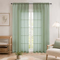 Sage Green Sheer Curtains 84 Inches Long 2 Panels Set for Bedroom Living Room (Sage Green / 59"W x 84"L (Pack of 2))