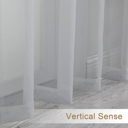 Cream Sheer Curtains 90 Inches Long 2 Panels (Cream / 59"W x 90"L (Pack of 2))