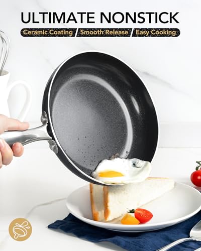 8 Inch Nonstick Frying Pan with Lid (Black / 8 inch)