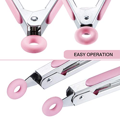 Kitchen Food Tongs (Pink - Mini Tongs Set)