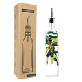 17oz Hand Painted Glass Olive Oil Bottle Dispenser (olive2)