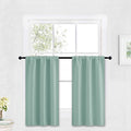 Cafe Blackout Curtains 30 inch Length (Aqua / 29"W x 30"L (Pack of 2))