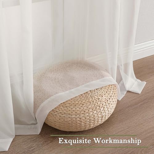 Ivory Sheer Curtains 96 Inches Long 2 Panels Set (Ivory / 59"W x 96"L (Pack of 2))