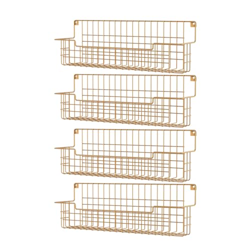 Spice Rack Wall Mount (Gold-4 Pack)