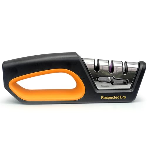 4-in-1 Knife and Scissors Sharpener, Premium Kitchen Knife Sharpener Tool, Help Prepare Restore & Polish Blades, Comfort & Ergonomic Handles For Easy-To-Use