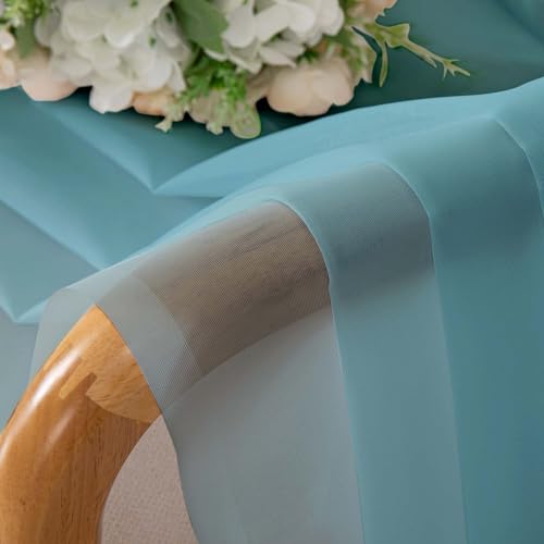 Aqua Sheer Curtains 96 Inches Long (Aqua / 42"W x 96"L (Pack of 2))