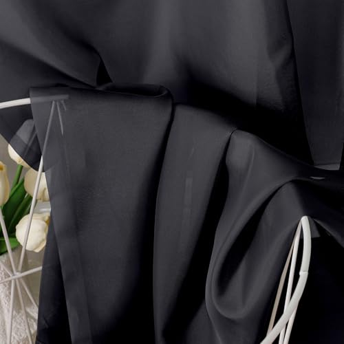 Black Sheer Curtains 78 Inches Long 2 Panels (Black / 42"W x 78"L (Pack of 2))