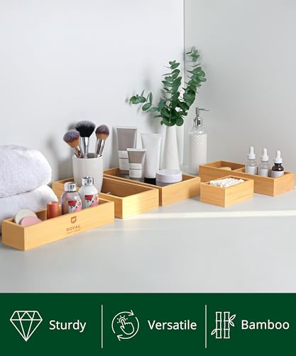 5 Piece Bamboo Drawer Organizer Set