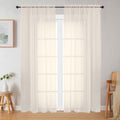 Cream Sheer Curtains 84 Inches Long 2 Panels Set for Bedroom Living Room (Cream / 42"W x 84"L (Pack of 2))