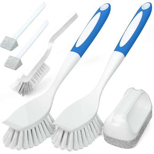Dish Brush Cleaning Brush Set for Cleaning Groove Gap (Azul)