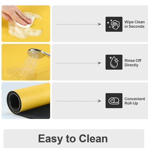 Dish Drying Mat for Kitchen Counter (Yellow / 18" x 32")