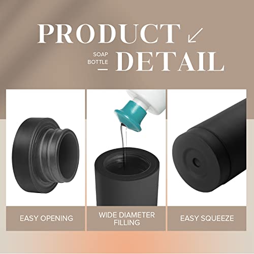 ElmRidge Dish Soap Silicone Dispenser for Kitchen Sink (Black)