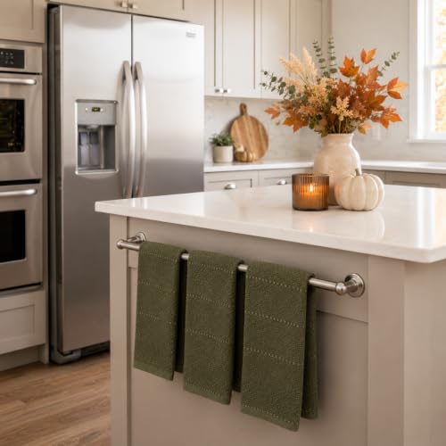 Olive Green Kitchen Hand Dish Towels (Olive Textured)