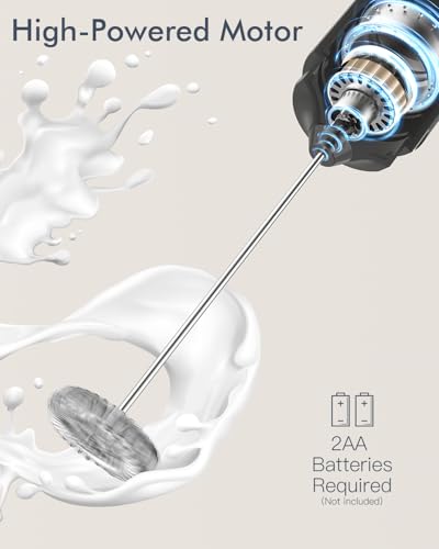 Milk Frother Handheld with Cover (black-2)