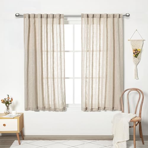 Curtains for Kitchen Windows (50"W x 63"L (Pack of 2) / Taupe)