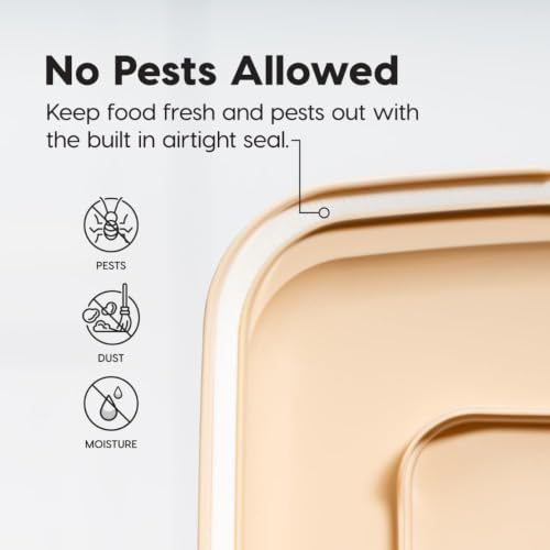 Dog Food Storage Container (40 lbs / Almond/Pearl)