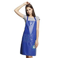 PU Kitchen Oil and Waterproof Aprons for Women with Pocket for Cooking Washing Blue (Blue)