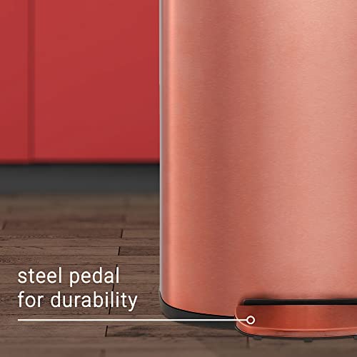Connor 2 Piece Stainless Steel Trash Can (Rose Gold)
