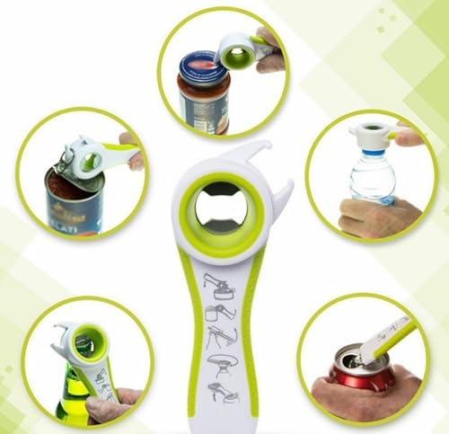 5 In 1 Multi Function Stainless Steel Plastic Can Jar Bottle Open Tighten Bottle Jar Can Opener for Small Hands (5pcsblack)