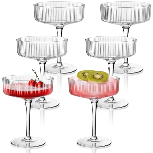 Ribbed Coupe Glasses Set of 6
