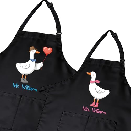 Funny Bride Groom Aprons with Custom Name (Style 1)