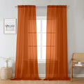 Orange Sheer Curtains 96 Inches Long 2 Panels (Orange / 42"W x 96"L (Pack of 2))