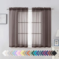 Chocolate Sheer Curtains 45 Inches Long 2 Panels (42"W x 45"L (Pack of 2) / Chocolate)