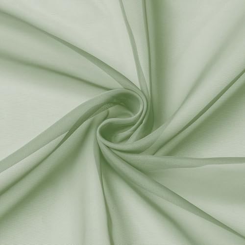 Extra Long Sage Green Sheer Curtains for Bedroom Living Room 120 Inches Long 2 Panels Set (Sage Green / 59"W x 120"L (Pack of 2))