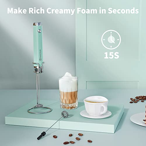 LunaFro Rechargeable Milk Frother (Blue)