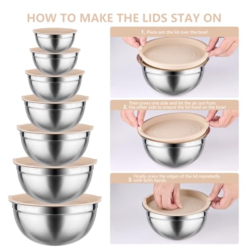 Mixing Bowls with Lids Set (Khaki)