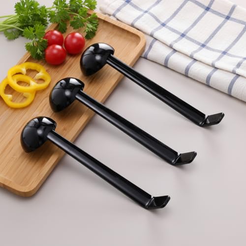 6 Pcs 1 Oz Small Ladle for Serving Sauce 8.07 Inches Plastic Mini Ladles Long Handle Spoon for Serving Sauce (Black / 8.07 Inch)