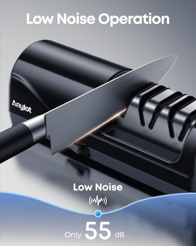 Electric Knife Sharpener for Kitchen (Black)