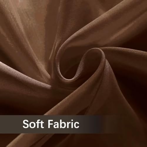 Solid Sheer Rod Pocket Curtain Voile Draperies 2 Panels White Beige Black Ivory Coffee 22 Inch Width 40 Inch Long 1 Pair for Kitchen Bedroom Children Living Room Yard (Brown / 22"W x 40"L (Pack of 2))