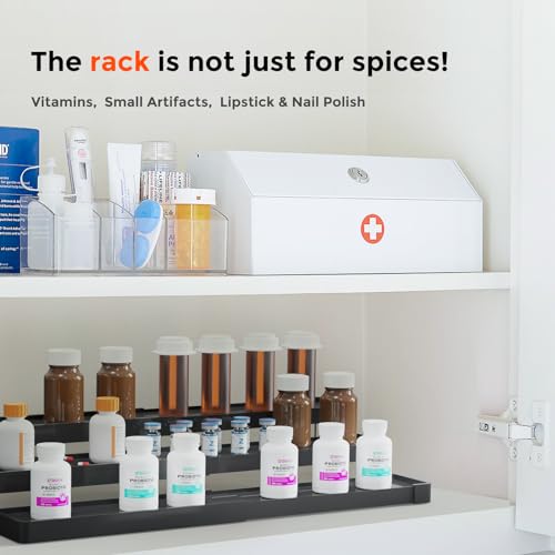 Expandable Spice Rack Organizer (Black / 1 Pack)