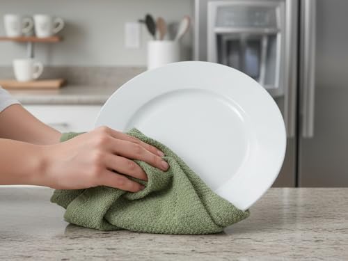Dark Sage Green Kitchen Hand Dish Towels (Dark Sage)