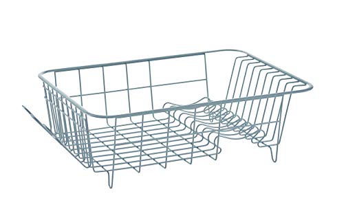 Compact Dish Drying Rack with Drainboard (Aqua / Dish Rack Set)