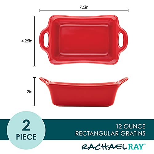 Solid Glaze Ceramics Au Gratin Bakeware (Red)