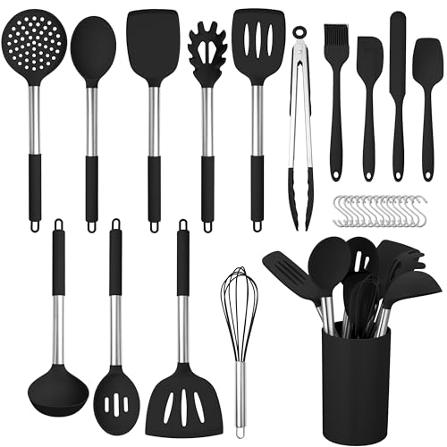 29 PCS Silicone Cooking Utensils Set (Black)