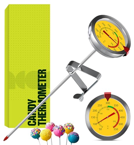 Candy Thermometer with Pot Clip (Yellow 1 Pack)