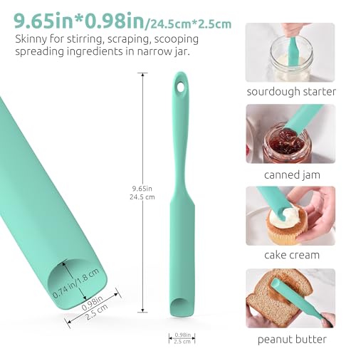 Silicone Jar Spatula for Sourdough Starter (Aqua Sky / 9.65 in)