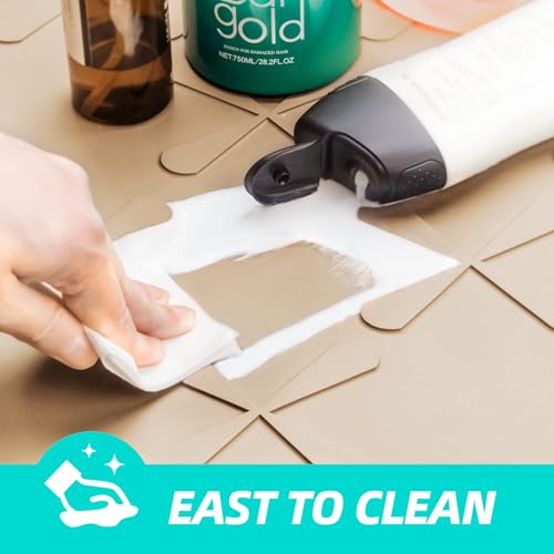 Waterproof Under Sink Mat 40" x 22" Silicone Mat Cabinet Protector (Beige / 40"W x 22"L)