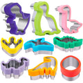 Dinosaur Cookie Cutters 9 Pcs (E-Purple Green 9pcs)
