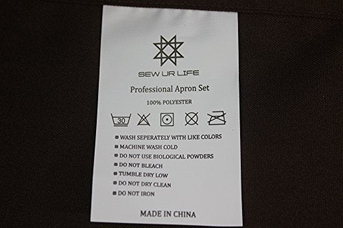 Resist water 3 big Pockets Waist Server Apron Kitchen Restaurant Bistro Cafe Bar Pub Cake Shop Bakery Unisex Half Aprons for Chef (Black)