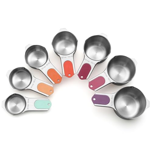 Magnetic Stainless Steel Measuring Cups Set of 7 (Desert Sunset / Magnetic - Set of 7)