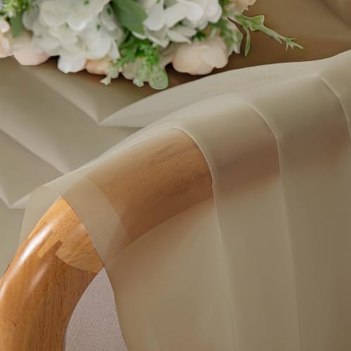 Taupe Sheer Curtains 54 Inches Long 2 Panels (Taupe / 42"W x 54"L (Pack of 2))